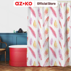 [EZO.0805625] AZKO Forhom 180 X 180 Cm Tirai Kamar Mandi Dengan Hooks - Pink