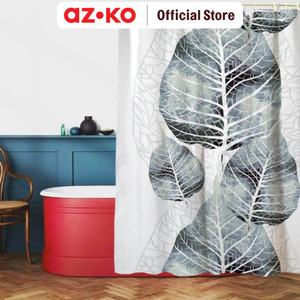 [EZO.0805632] AZKO Forhom 180x180 Cm Tirai Kamar Mandi Dengan C Hooks Big Leaf