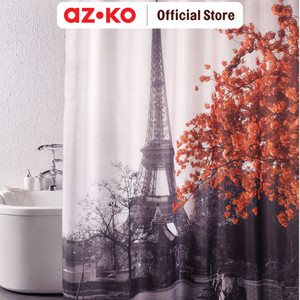 [EZO.0805634] AZKO Forhom 180x200 Cm Tirai Kamar Mandi Dengan Hooks - Coral