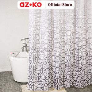 [EZO.0805635] AZKO Forhom 180x200 Cm Tirai Kamar Mandi Dengan Hooks D - Abu-Abu