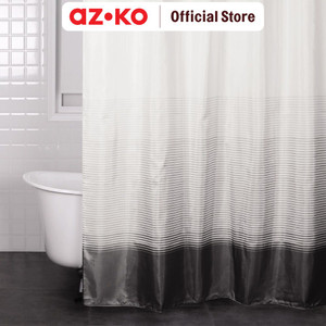 [EZO.0805641] AZKO Forhom 180x200 Cm Tirai Kamar Mandi Dengan Hooks - Abu-Abu