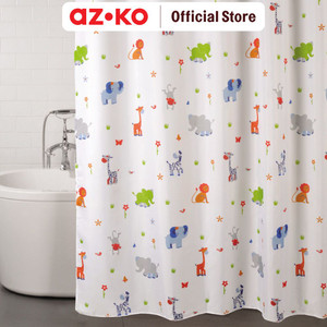 [EZO.0805642] AZKO Forhom 180x200 Cm Tirai Kamar Mandi Dengan Hooks Multi