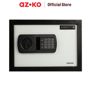 [EZO.0805645] AZKO Krisbow 35x25x25 Cm Brankas Besi 25nek 1/3 Mm - Hitam/putih