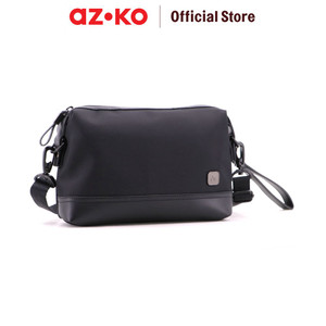 [EZO.0805657] AZKO Passport Aiden Clutch Bag Plain Texture - Hitam