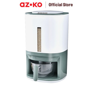 [EZO.0805665] AZKO Kris 12 Kg Tempat Beras Dengan Pengukur Dan Saringan - Putih
