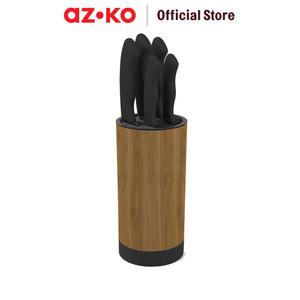[EZO.0805672] AZKO Kris Set 6 Pcs Pisau Dengan Block Penyimpanan - Cokelat/Hitam