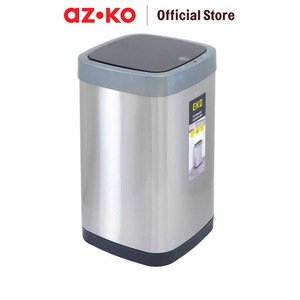 [EZO.0805684] AZKO Eko 40 Ltr Tempat Sampah Sensor Ecosmart Matt Steel