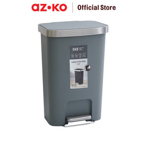 [EZO.0805685] AZKO Eko 50 Ltr Hana Tempat Sampah Pedal Square - Abu-Abu