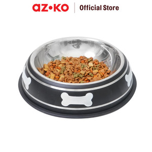 [EZO.0805741] AZKO Paws N Tail 940 Ml Tempat Makan Hewan Bone Print