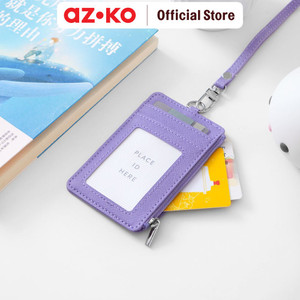 [EZO.0805752] AZKO Ataru Holder Id Card Dengan Ritsleting - Ungu Muda