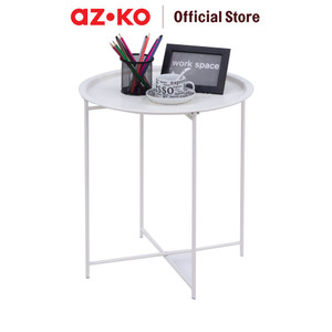 [EZO.0805755] AZKO Soleil 46 Cm Meja Teras Dengan Tray - Putih