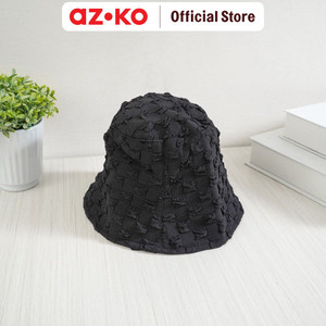 [EZO.0805760] AZKO Ataru Topi Bucket Checkered Texture - Hitam