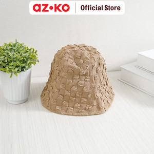 [EZO.0805761] AZKO Ataru Topi Bucket Checkered Texture - Cokelat