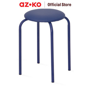 [EZO.0805764] AZKO Soleil Bangku Metal Padded Pu - Biru Navy