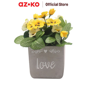 [EZO.0805766] AZKO Arthome 22.3 Cm Bunga Artifisial Pansy - Putih/Kuning