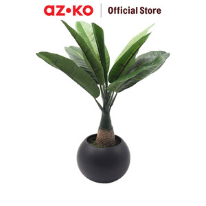 [EZO.0805780] AZKO Arthome 38 Cm Tanaman Artifisial Banana Leaf Dengan Pot - Hijau