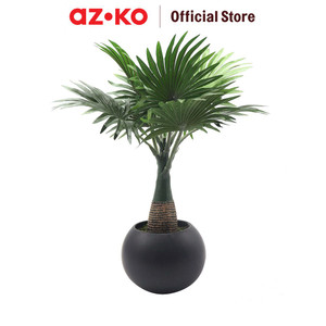 [EZO.0805781] AZKO Arthome 40 Cm Tanaman Artifisial Fern Dengan Pot Keramik - Hitam