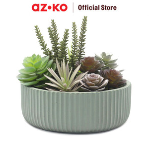 [EZO.0805782] AZKO Arthome 20.3 Cm Tanaman Artifisial Sukulen Dengan Pot - Hijau