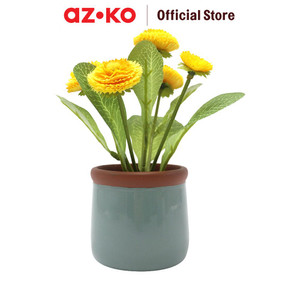 [EZO.0805787] AZKO Arthome 15.2 Cm Bunga Artifisial Chrysanthm Dengan Pot - Kuning