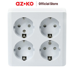 [EZO.0805831] AZKO Gao Schuko Stop Kontak 4 Soket