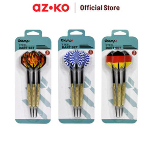 [EZO.0805865] AZKO Champs Anak Panah 3 Pcs Set Anak Panah Steel Dart Set Permainan Memanah