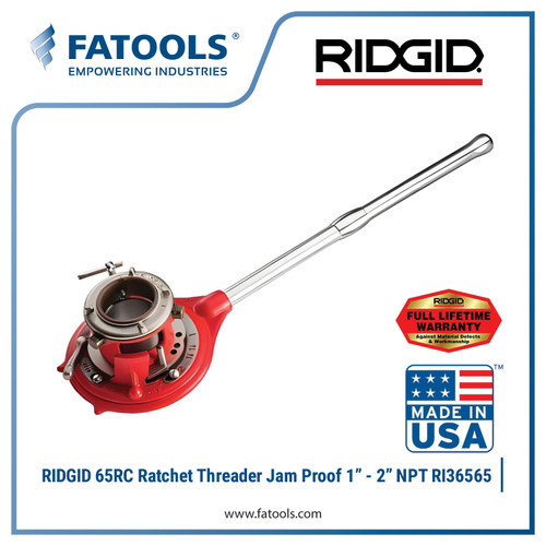 [EZM.0800039] RIDGID 36565 65RC Ratchet Threader Jam Proof 1" - 2" NPT Snai Pipa Manual Receding