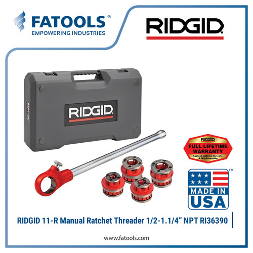 [EZM.0800049] RIDGID 36390 Manual Ratchet Threader 1/2" - 1.1/4" NPT Snai Pipa 11R