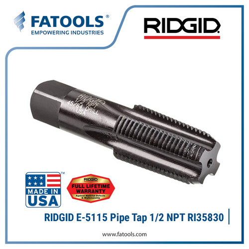 [EZM.0800281] RIDGID 35830 E5115 Pipe Tap 1/2" NPT Hand Tap Pipa Drat Ulir Snai