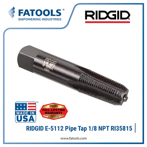 [EZM.0800282] RIDGID 35815 E5112 Pipe Tap 1/8" NPT Hand Tap Pipa Drat Ulir Snai