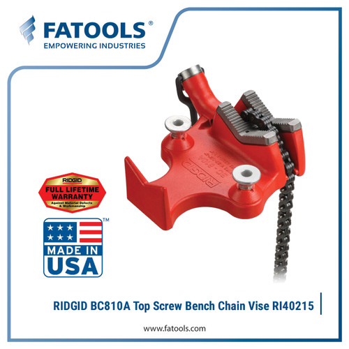 [EZM.0800408] Ridgid 40215 BC810A Top Screw Bench Chain Vise 1/2-8"