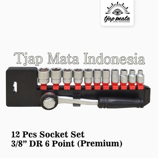 [EZM.0601656] TJAP MATA / CAP MATA 12 Pcs Socket Set 3/8" DR - 6 Point (Premium)