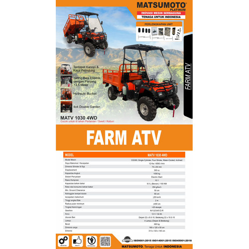 [EZM.0700012] Mobil Alat Angkut Farm ATV Kebun MATV 1030 4WD