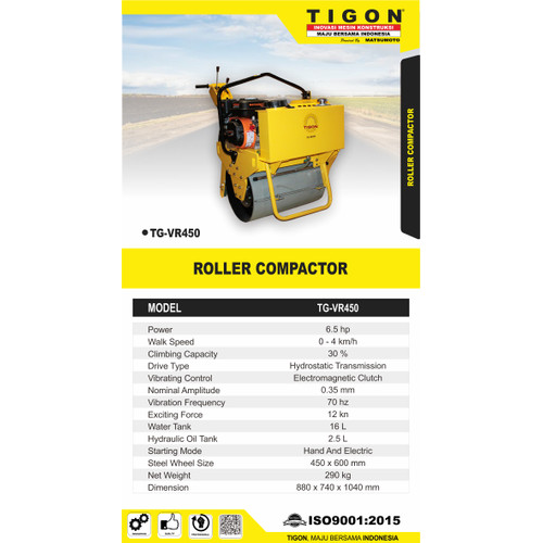 [EZM.0700205] TIGON MESIN PEMADAT ASPAL DAN TANAH | ROLLER COMPACTOR
