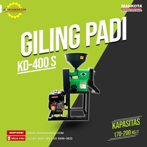 [EZM.0700425] Mesin Giling Padi Mini Portable Mahkota KD-400 Original