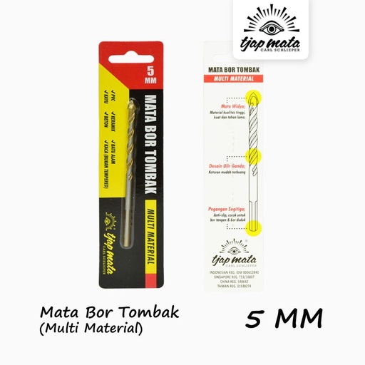 [EZM.0601355] TJAP MATA  / CAP MATA Mata Bor Tombak / Kaca / Marmer / keramik 5MM