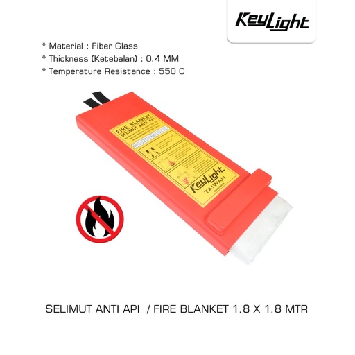 [EZM.0601393] Selimut Safety Pelindung / Pemadam Api / Fire Blanket "KEYLIGHT" 1.8 x 1.8 MTR