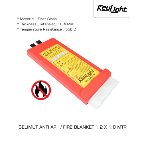 [EZM.0601395] Selimut Safety Pelindung / Pemadam Api / Fire Blanket "KEYLIGHT" 1.2 x 1.8 MTR