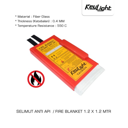 [EZM.0601396] Selimut Safety Pelindung / Pemadam Api / Fire Blanket "KEYLIGHT" 1.2 x 1.2 MTR
