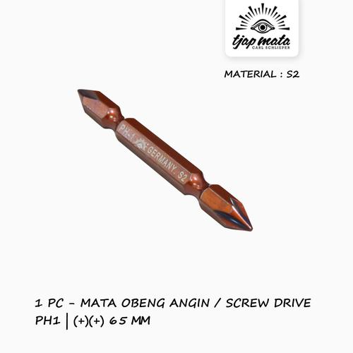[EZM.0601425] TJAP MATA / CAP MATA Mata Obeng Angin / Screw Driver  Magnet (S2 Material)  PH1(+)(+) 65 MM (1 PC)
