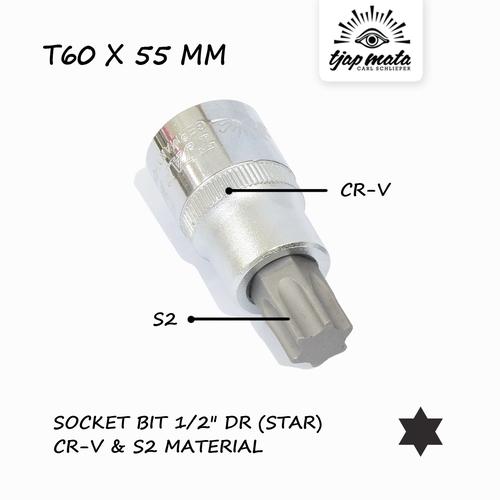 [EZM.0601435] TJAP MATA / CAP MATA Socket Bit 1/2" DR Star T60 x 55 MM