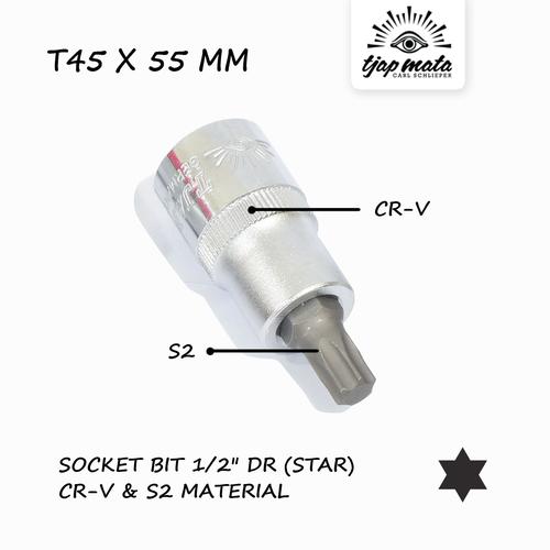 [EZM.0601437] TJAP MATA / CAP MATA Socket Bit 1/2" DR Star T45 x 55 MM