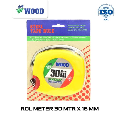 [EZM.0601443] Roll Meter / Meteran / Measuring Tape  WOOD 30 MTR X 16 MM