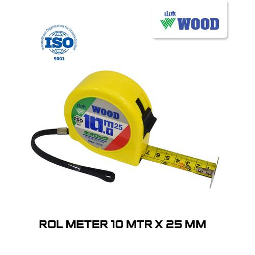 [EZM.0601445] Roll Meter / Meteran / Measuring Tape  WOOD 10 MTR X 25 MM