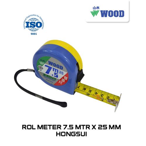 [EZM.0601446] Roll Meter / Meteran / Measuring Tape  WOOD 7.5 MTR X 25 MM (HONGSUI)