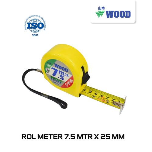 [EZM.0601447] Roll Meter / Meteran / Measuring Tape  WOOD 7.5 MTR X 25 MM