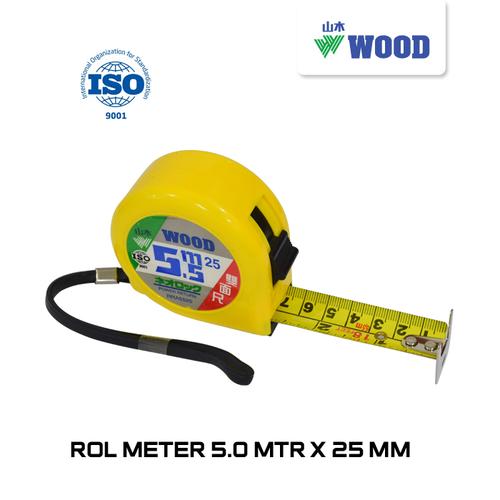 [EZM.0601449] Roll Meter / Meteran / Measuring Tape  WOOD 5.0 MTR X 25 MM