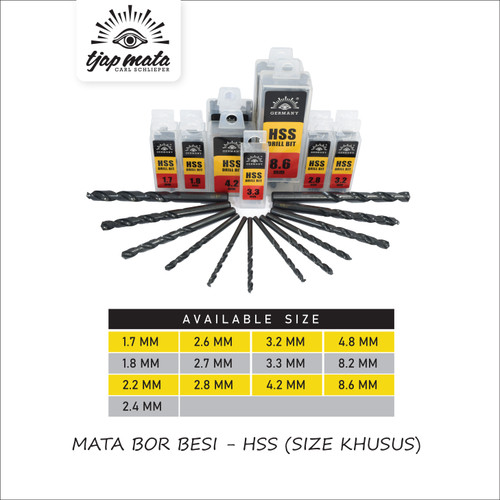 [EZM.0601496] TJAP MATA / CAP MATA Mata Bor Besi / Drill Bits HSS  (Size Khusus)