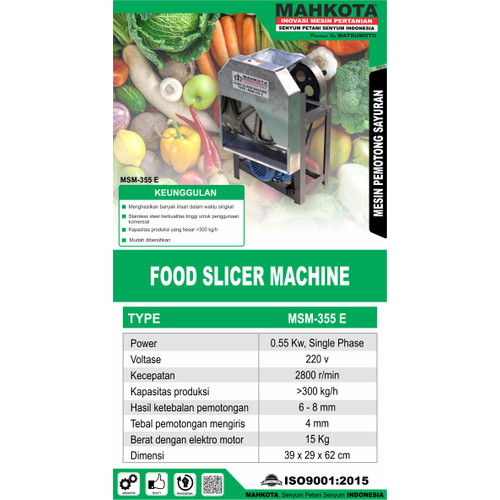 [EZM.0700064] MAHKOTA MESIN PENGIRIS MAKANAN/FOOD SLICER STAINLESS MACHINE MSM 355 E