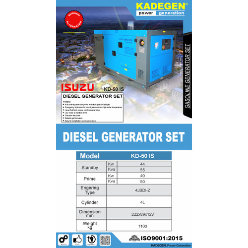 [EZM.0700227] Genset silent 25 kva Isuzu heavy duty garansi 1 tahun