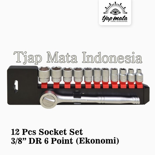 [EZM.0601657] TJAP MATA / CAP MATA 12 Pcs Socket Set 3/8" DR - 6 Point (Ekomomi)